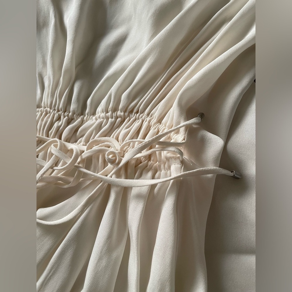 Halston Heritage Cream Asymmetrical Blouse - Picture 3 of 6